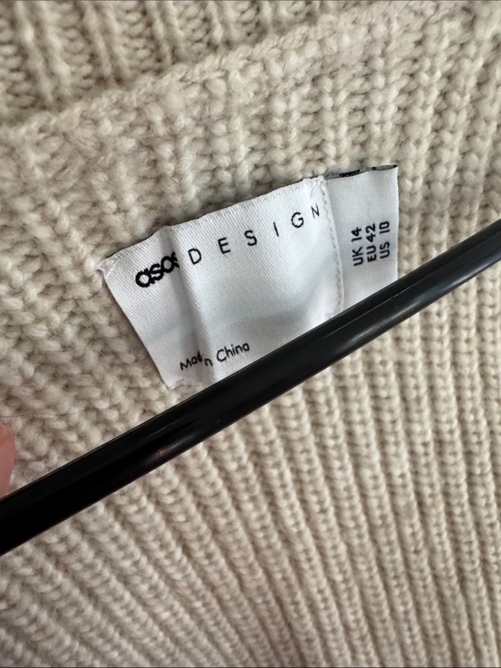 Cozy ASOS Open-Front Cream Ribbed Women’s Sweater Cardigan - Picture 2 of 3